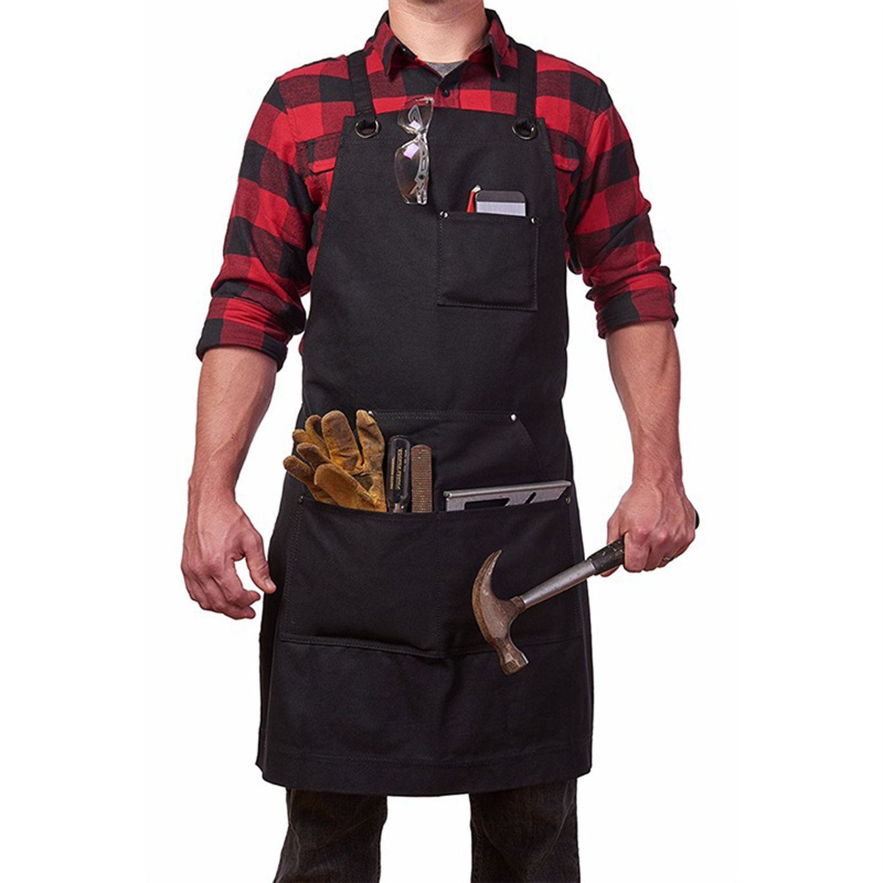 Canvas Sleeveless Multi-Pocket Apron 7