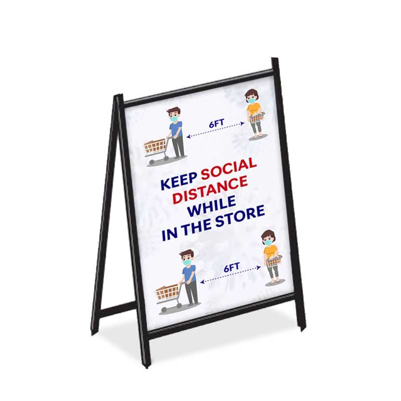 Grocery Store A-Frame Sidewalk Sign Covid-19 1