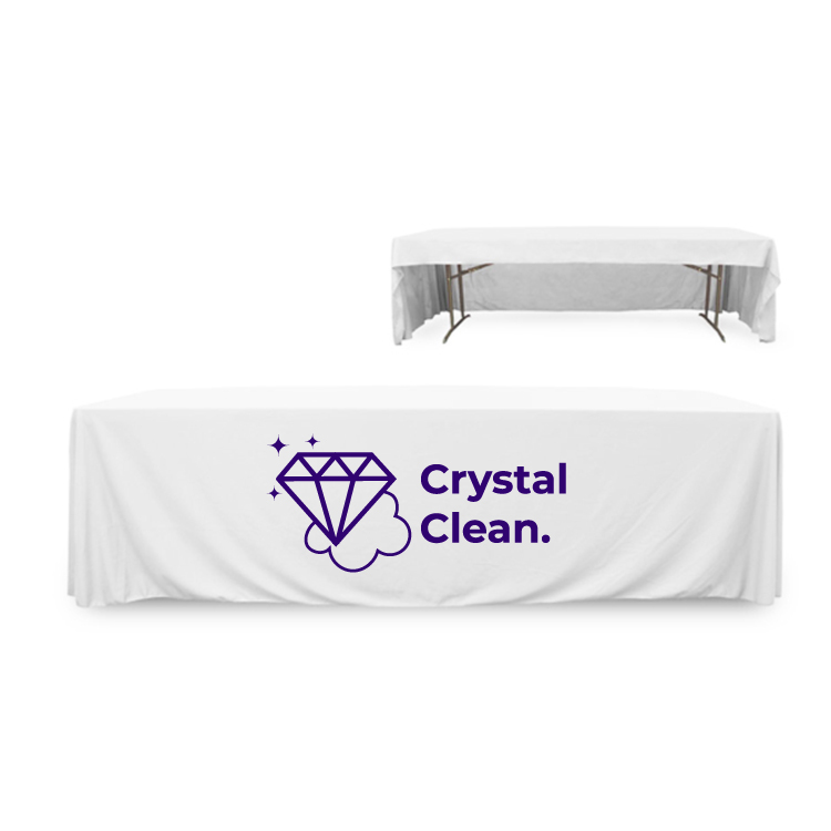 8 ft. 3 Sided PolyKnit Table Cover (One Color Logo) 7