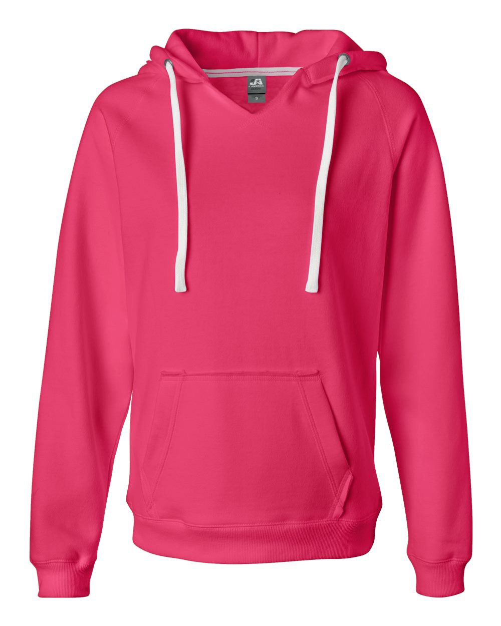 Women's Sueded V-Neck Hooded Sweatshirt - 8836 19