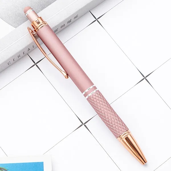Quilted Grip Soft T Metallic Stylus Pen with Rose Gold 2