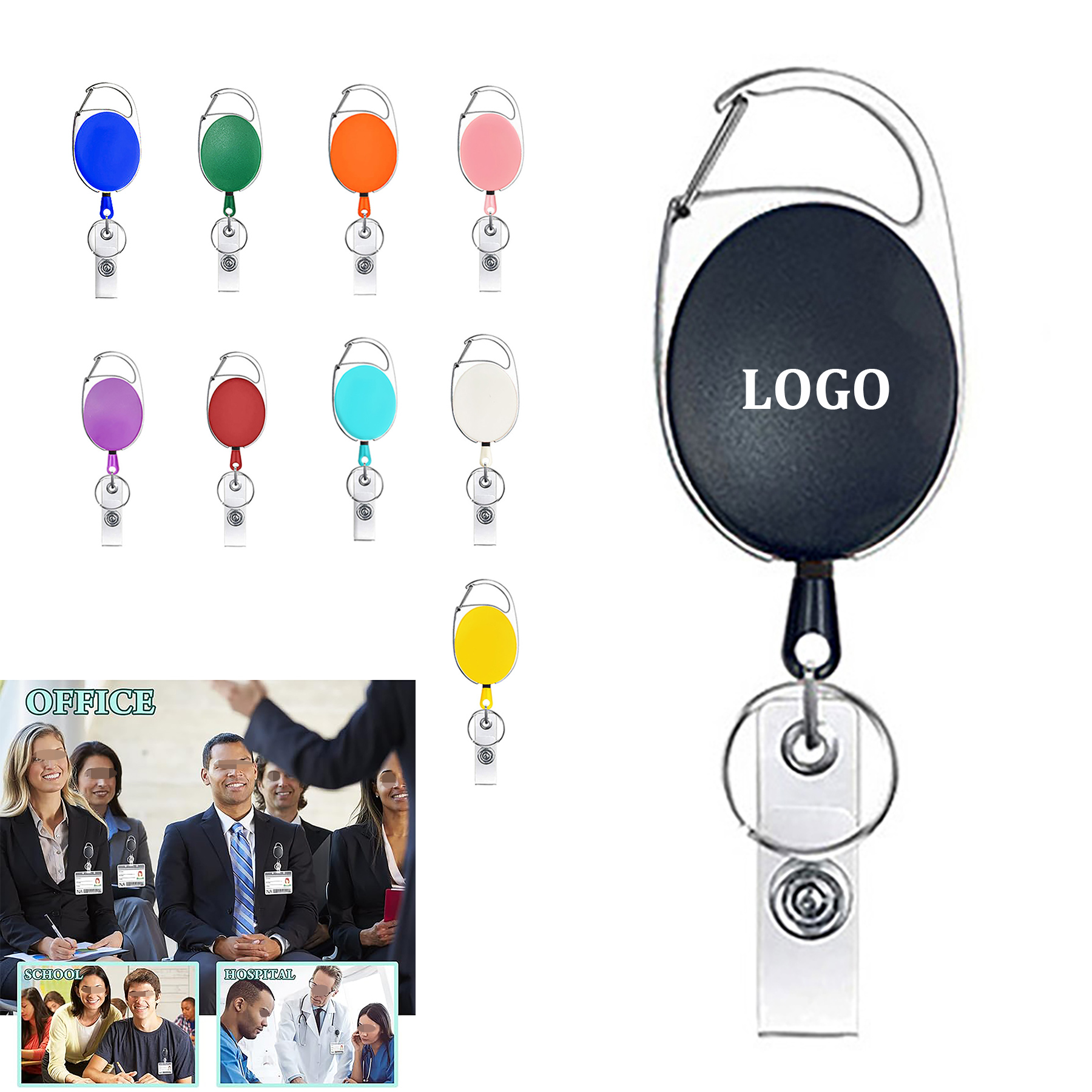 Retractable Badge Reel with Keychain 9
