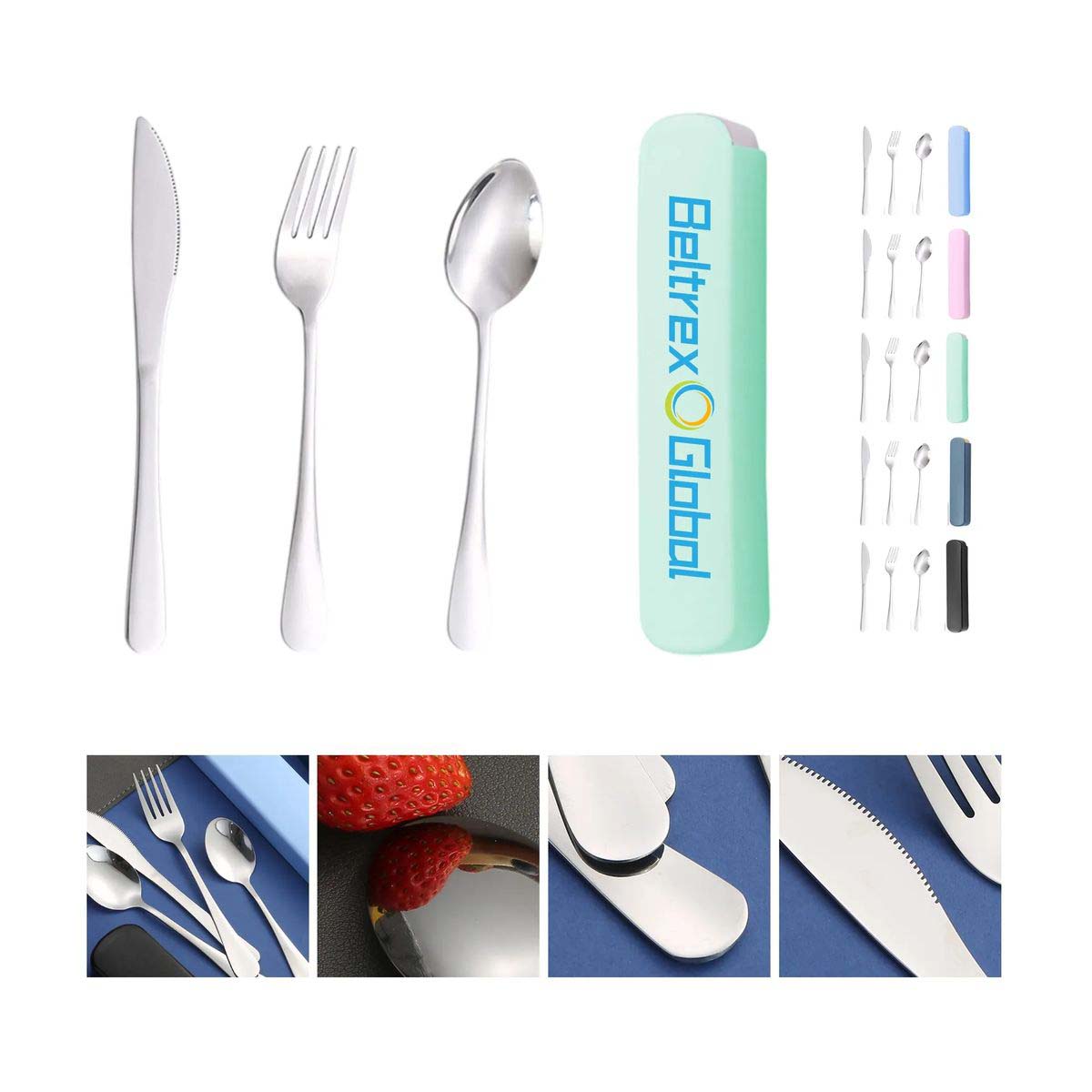 Travel Cutlery Set Stainless Steel Portable 7