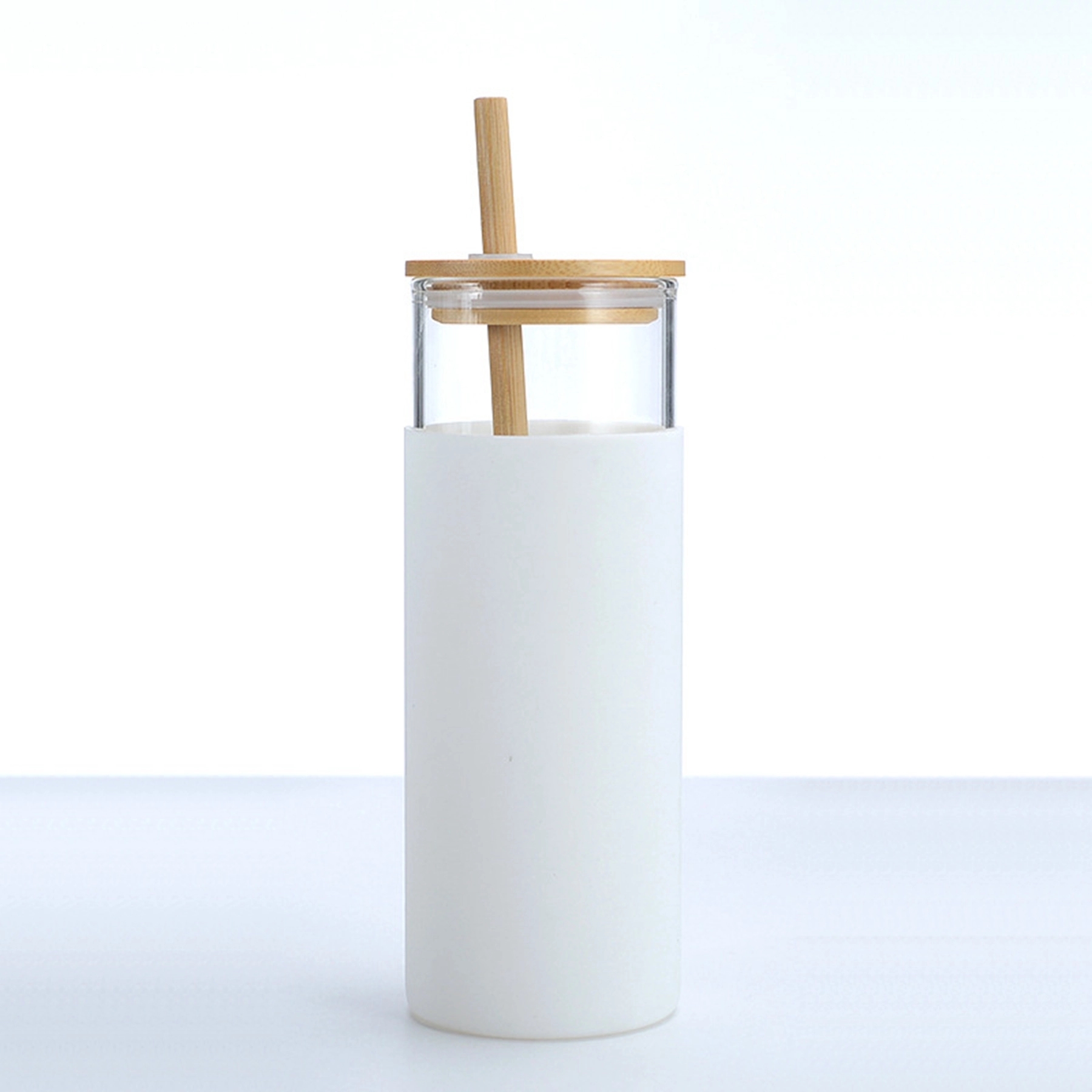 17 Oz. Glass Water Bottle with Bamboo Lid & Straw 10
