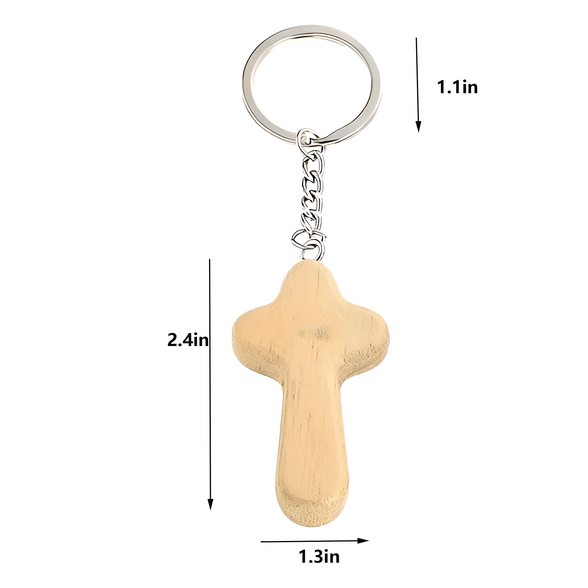 Wooden Cross Keychain 2