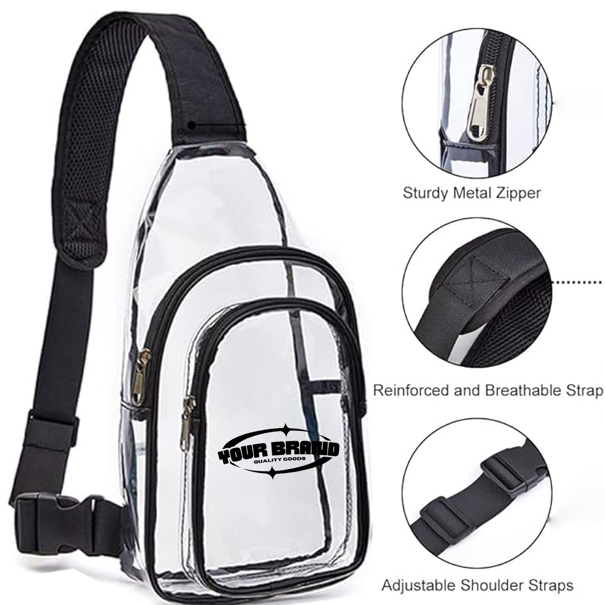 Clear PVC Bags Stadium Approved Shoulder Crossbody Backpacks 2