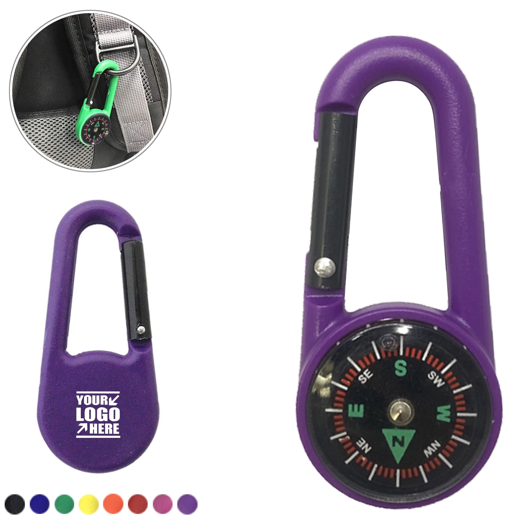 Plastic Carabiner Compass Key Chain 3