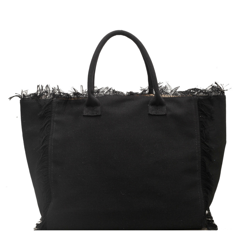 Premium Canvas Tote With Fringes 2