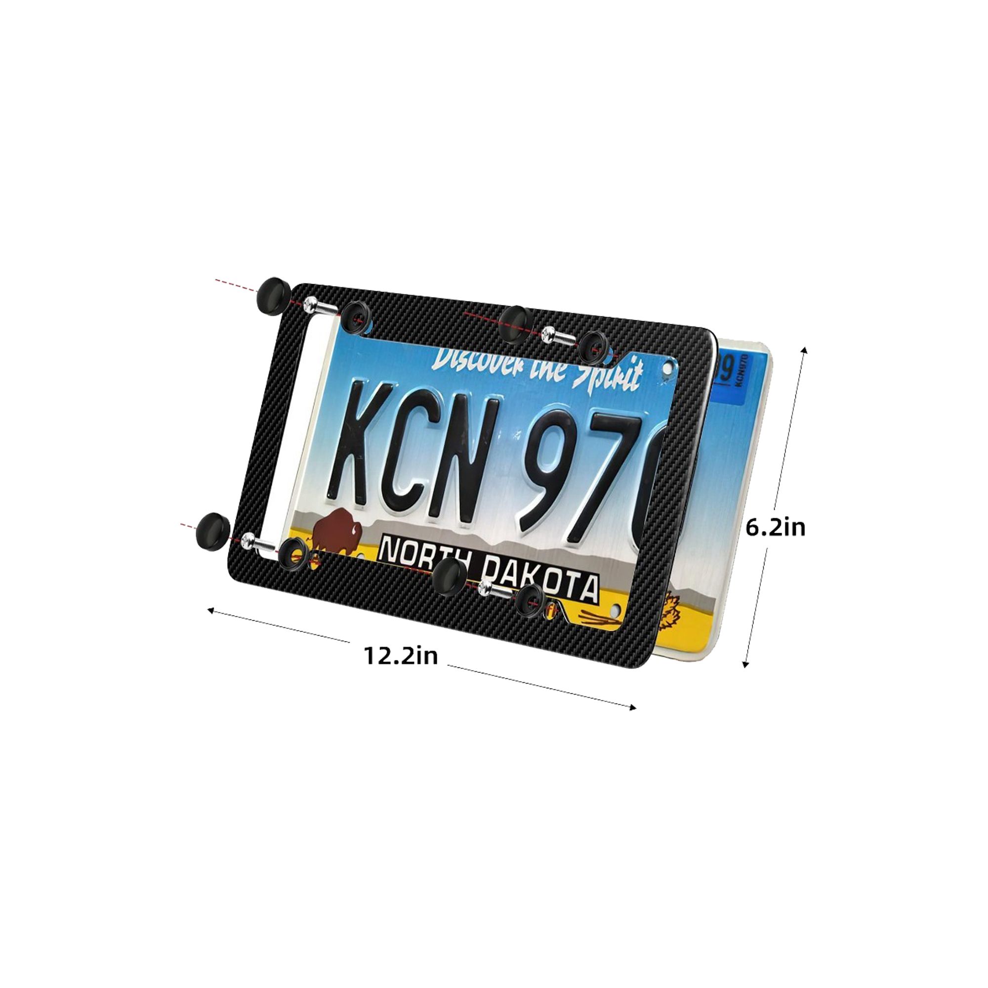 ABS Carbon Fiber Patterned License Plate Holder 1