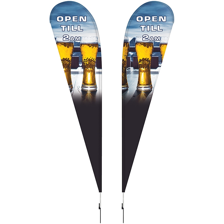 15' Double Sided Teardrop Banner w/ Premium Hardware & Spike 17