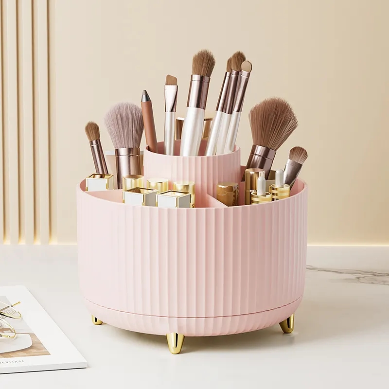 360 Rotating Makeup Brush Bathroom Vanity Desktop Organizer 2