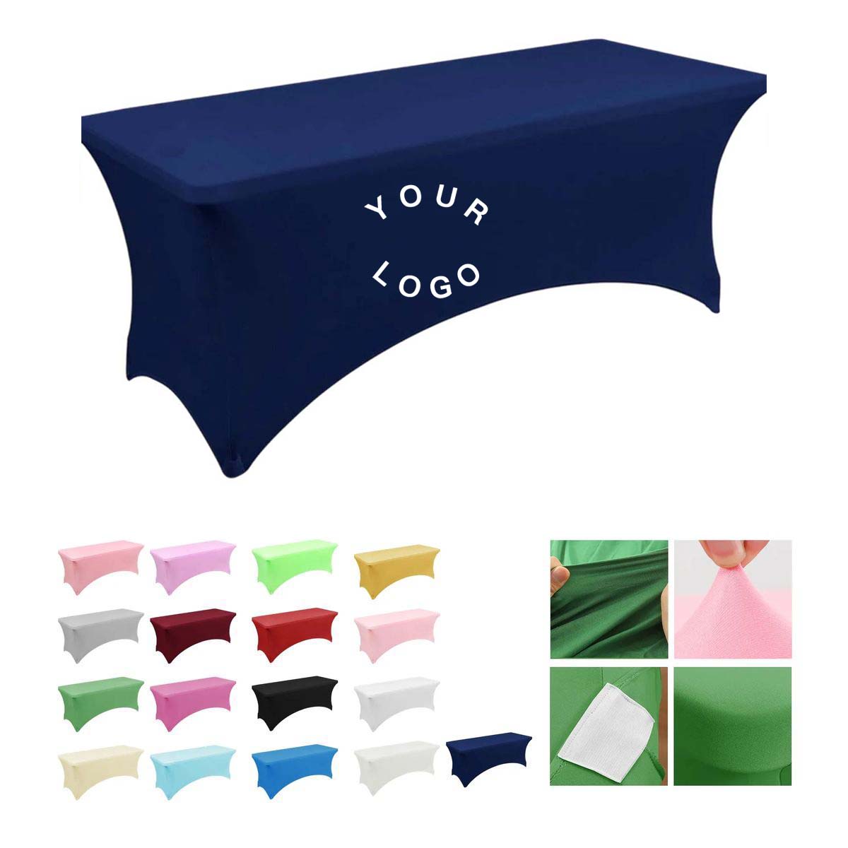 Durable Rectangular Tablecloth with Leg Pockets 2