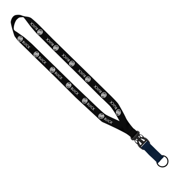 3/4" Multi-Color Polyester Lanyard with Slide Buckle Release & Split-Ring 80