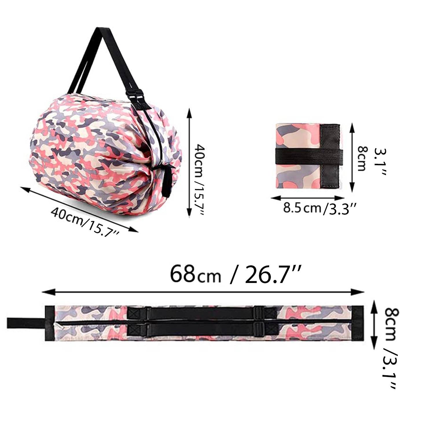 Reusable Shopping Bag Foldable Grocery Storage Tote 3