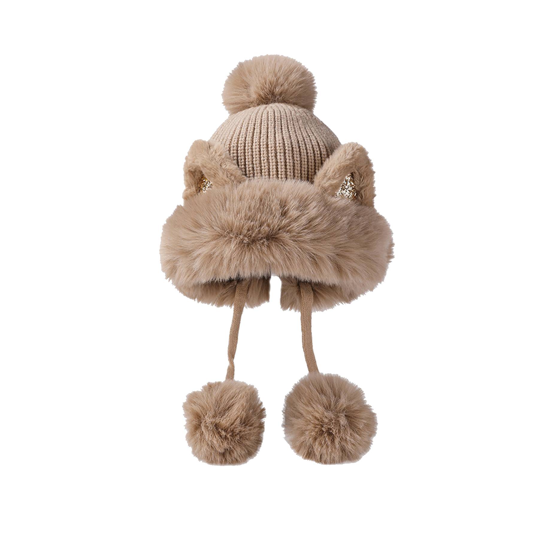 Women Winter Warm Cute Cat Ears Knitted Beanie Hat 1