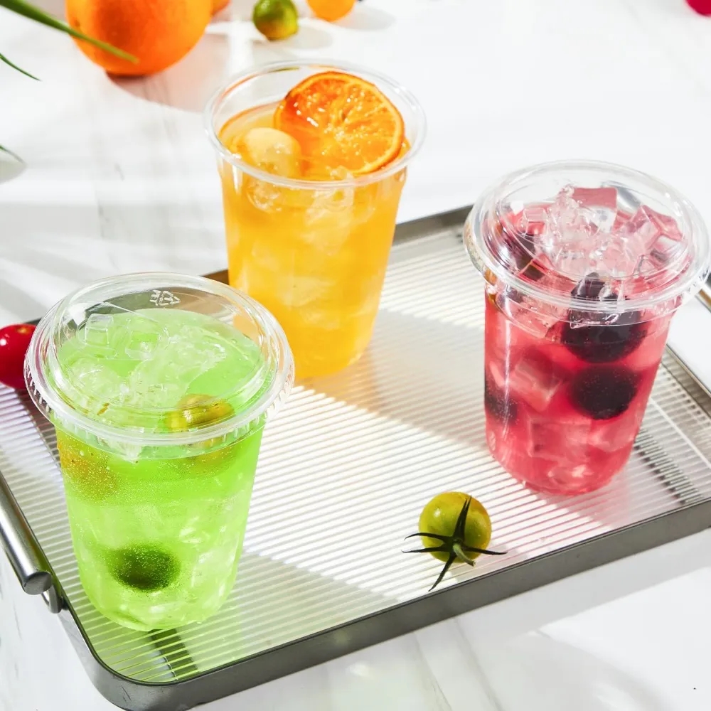 16 oz PET Cup with Strawless Sip Lid 11