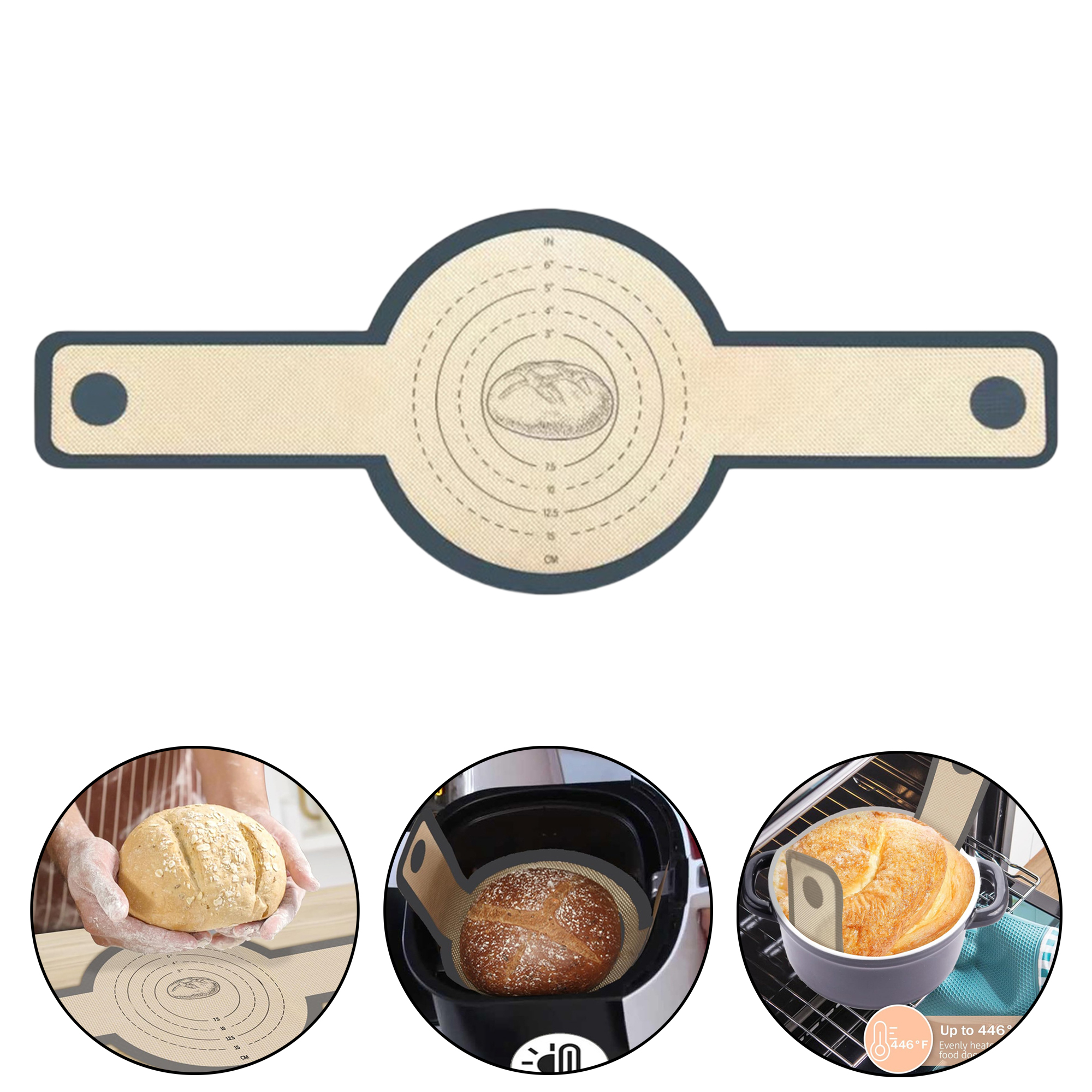 Thickened 0.7mm Silicone Fiberglass Baking Mat with Handle 2