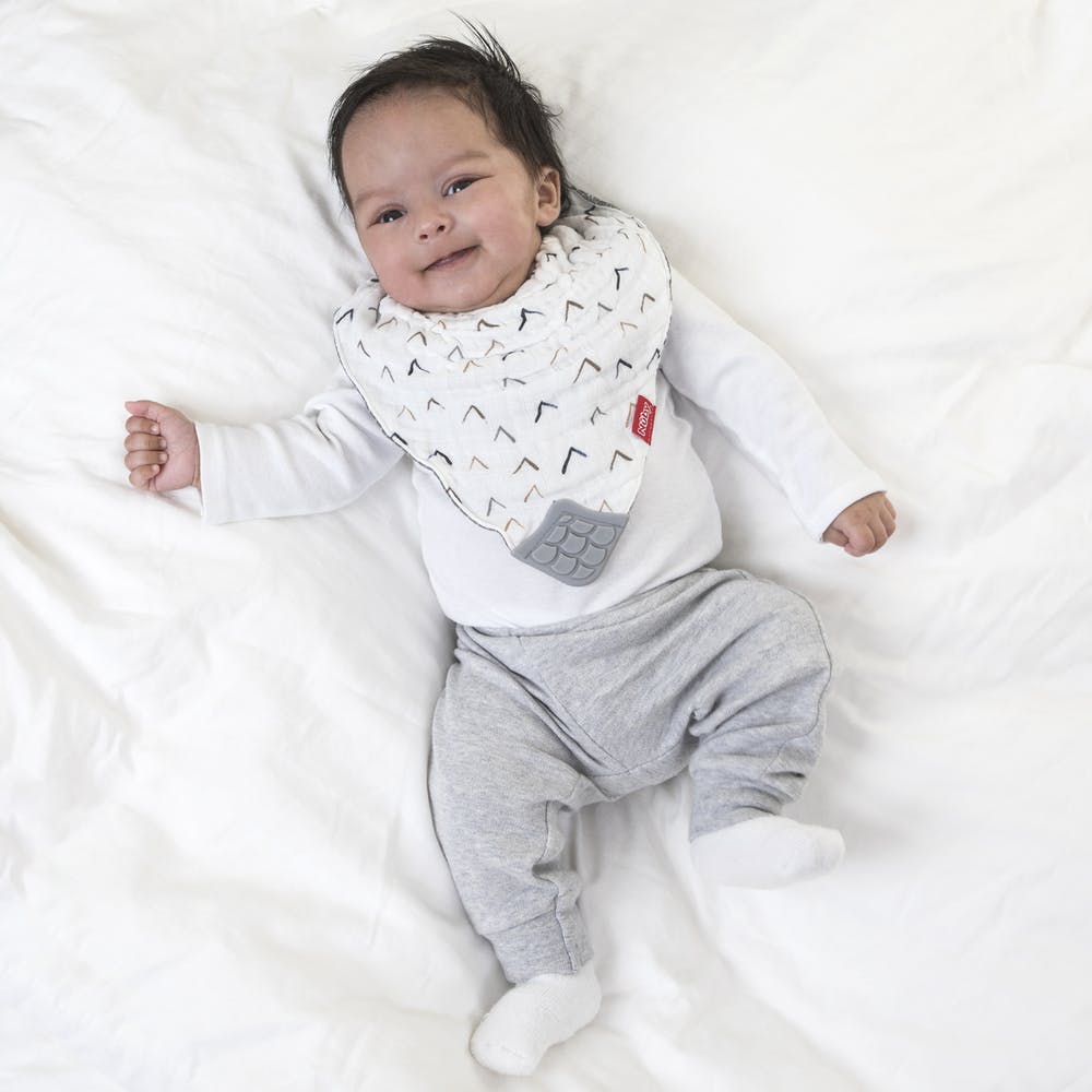 Nuby Muslin Bandana Bibs - Teether Attached 2 Pack 1