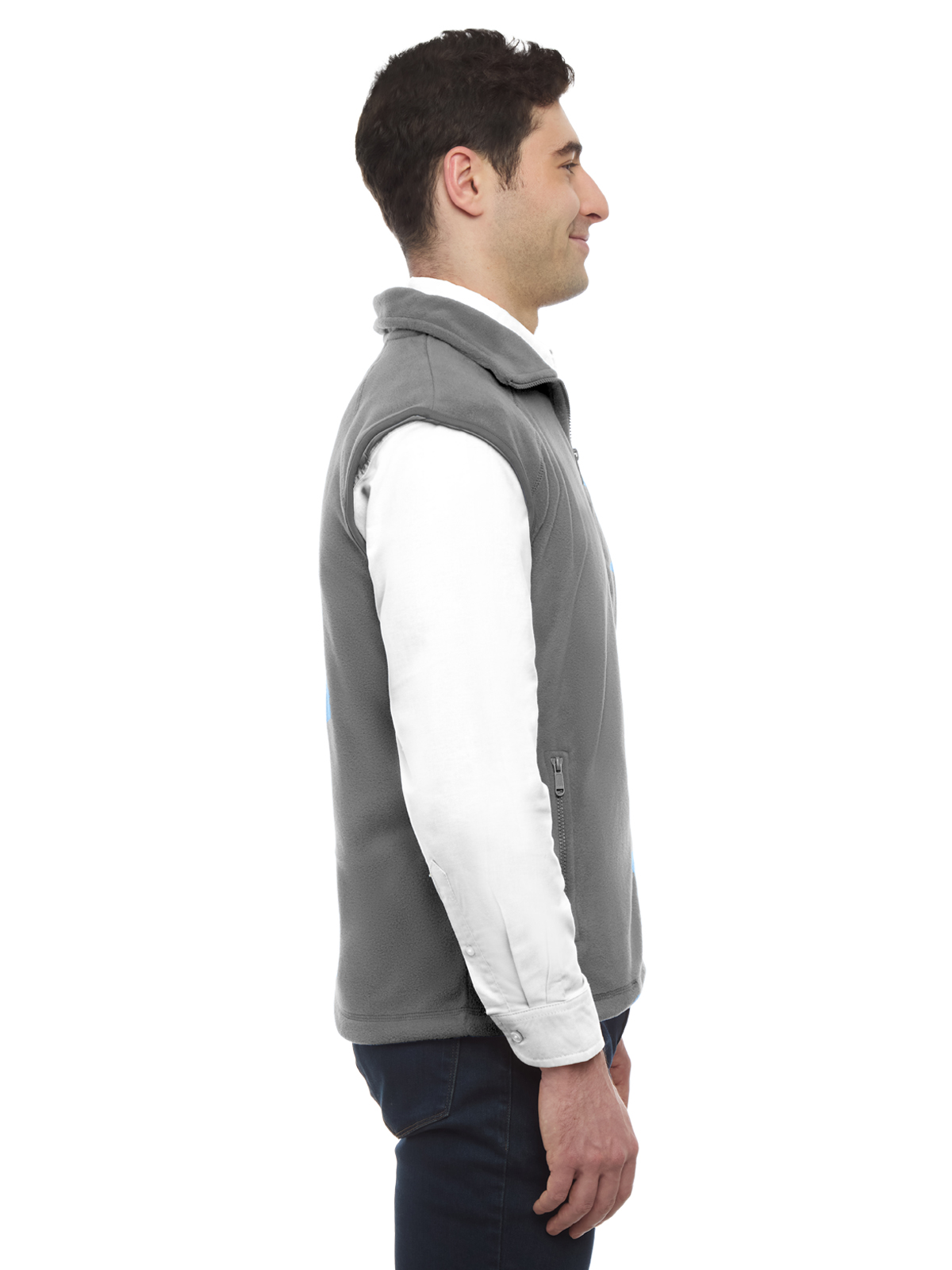 Blue Generation - Unisex 2-Pocket Micro Fleece Zip Front Vest 20
