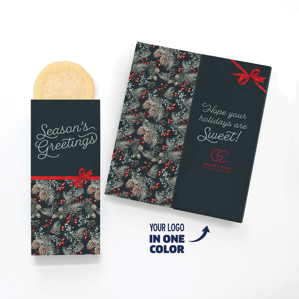 One Color Foil-Stamped Stock Pine Boughs & Berries Sweeter Cards with Sugar Cookies 2