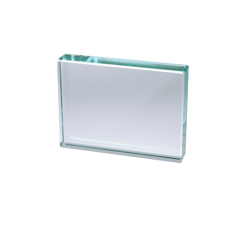 Flat-Edge Rectangular Jade Glass Paperweight