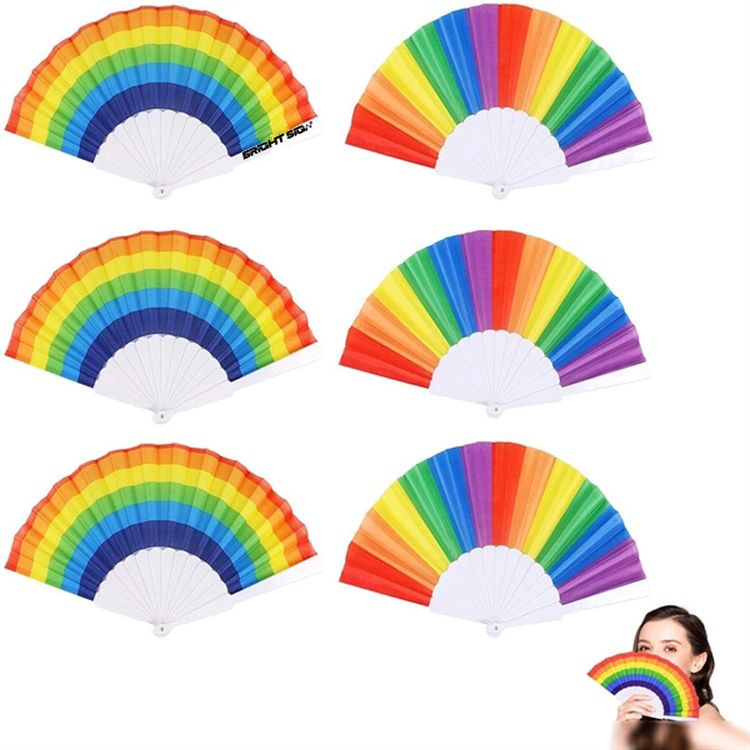 Colorful Rainbow Folding Hand Fan 3