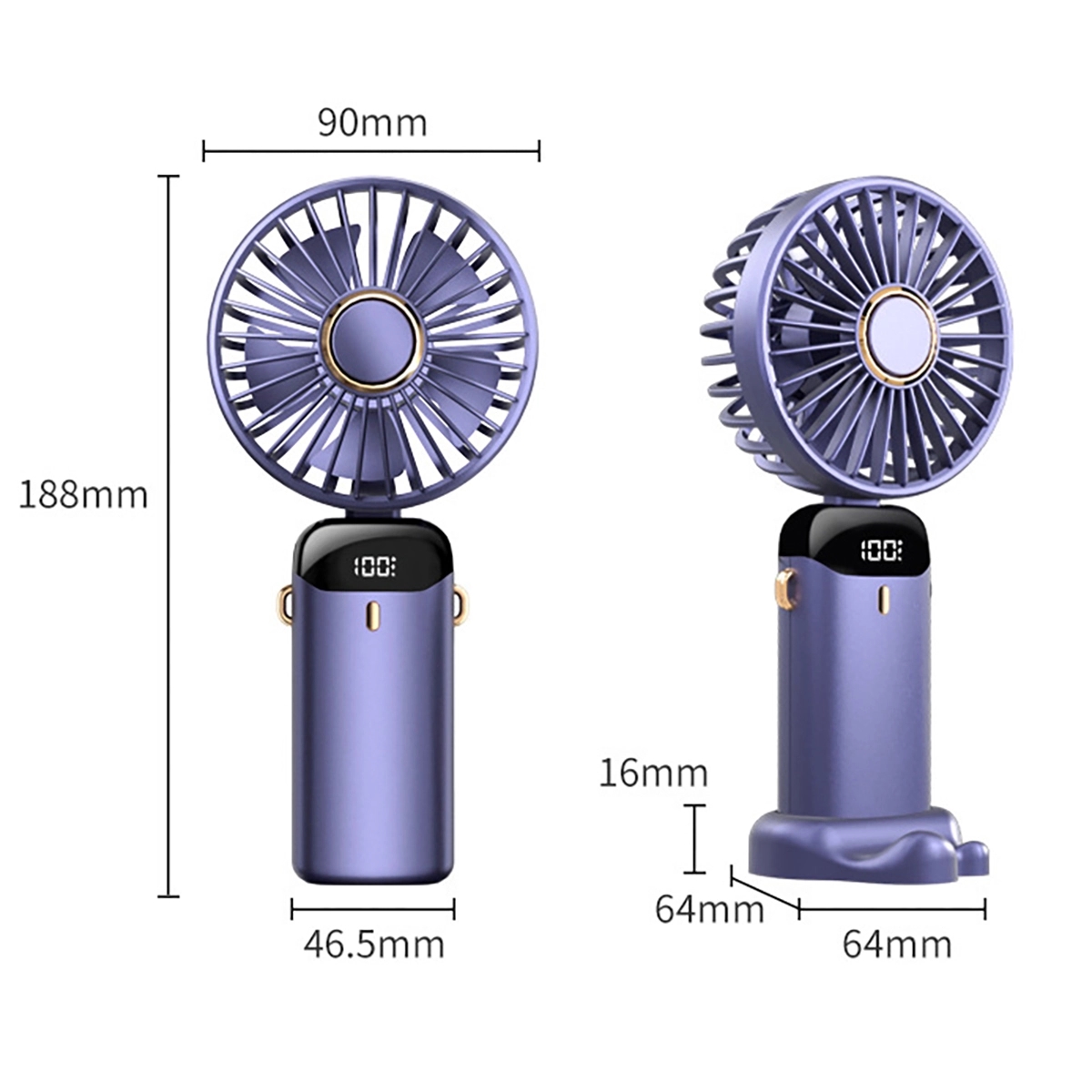 Led Digital Display Handheld Fan 4