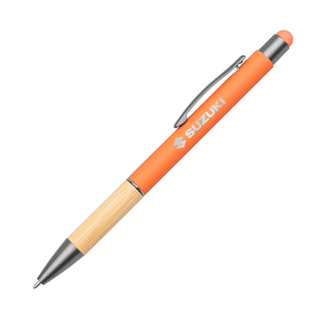 Assias Aluminum Pen w/Bamboo Grip & Blue Refill 8