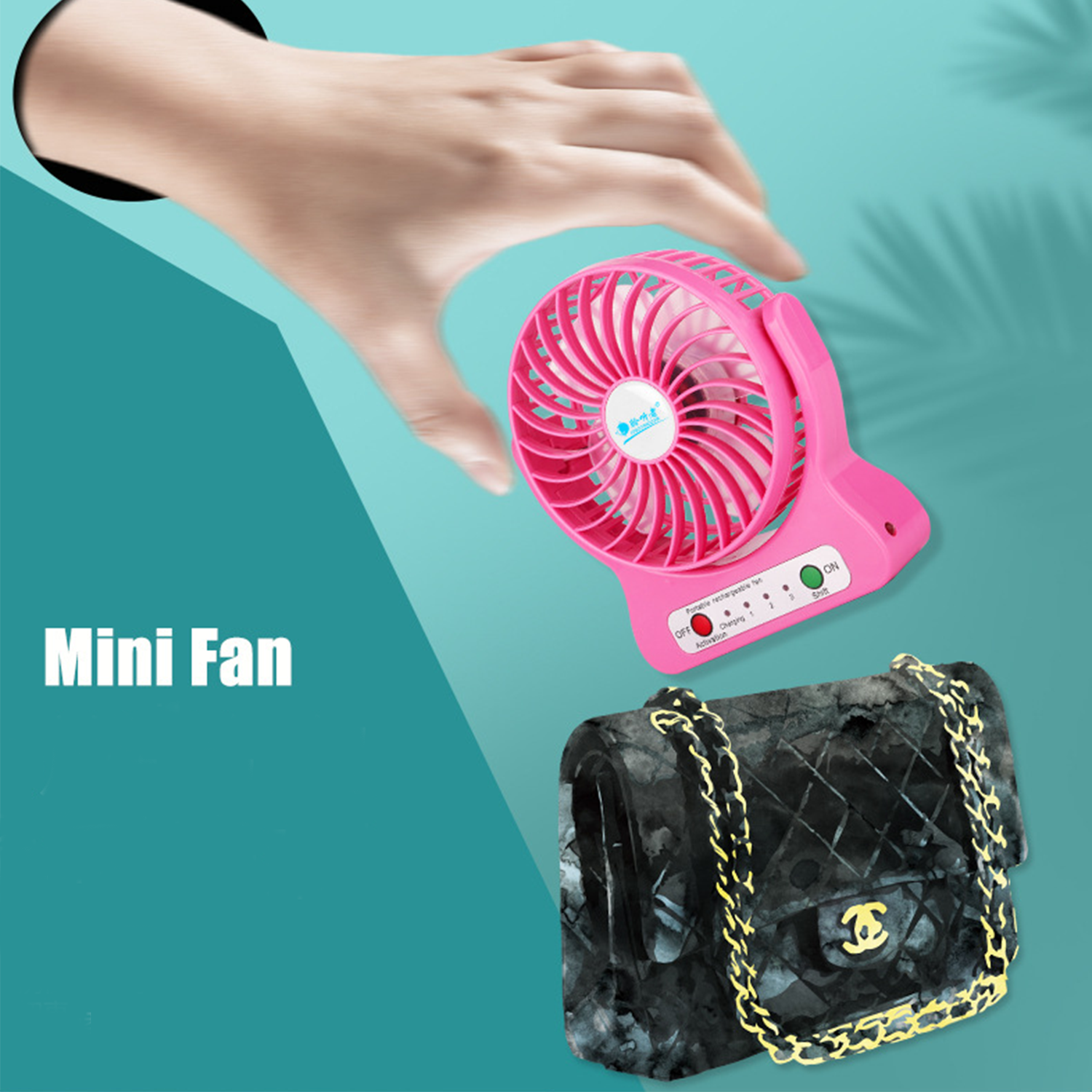 USB rechargeable portable mini fan 9