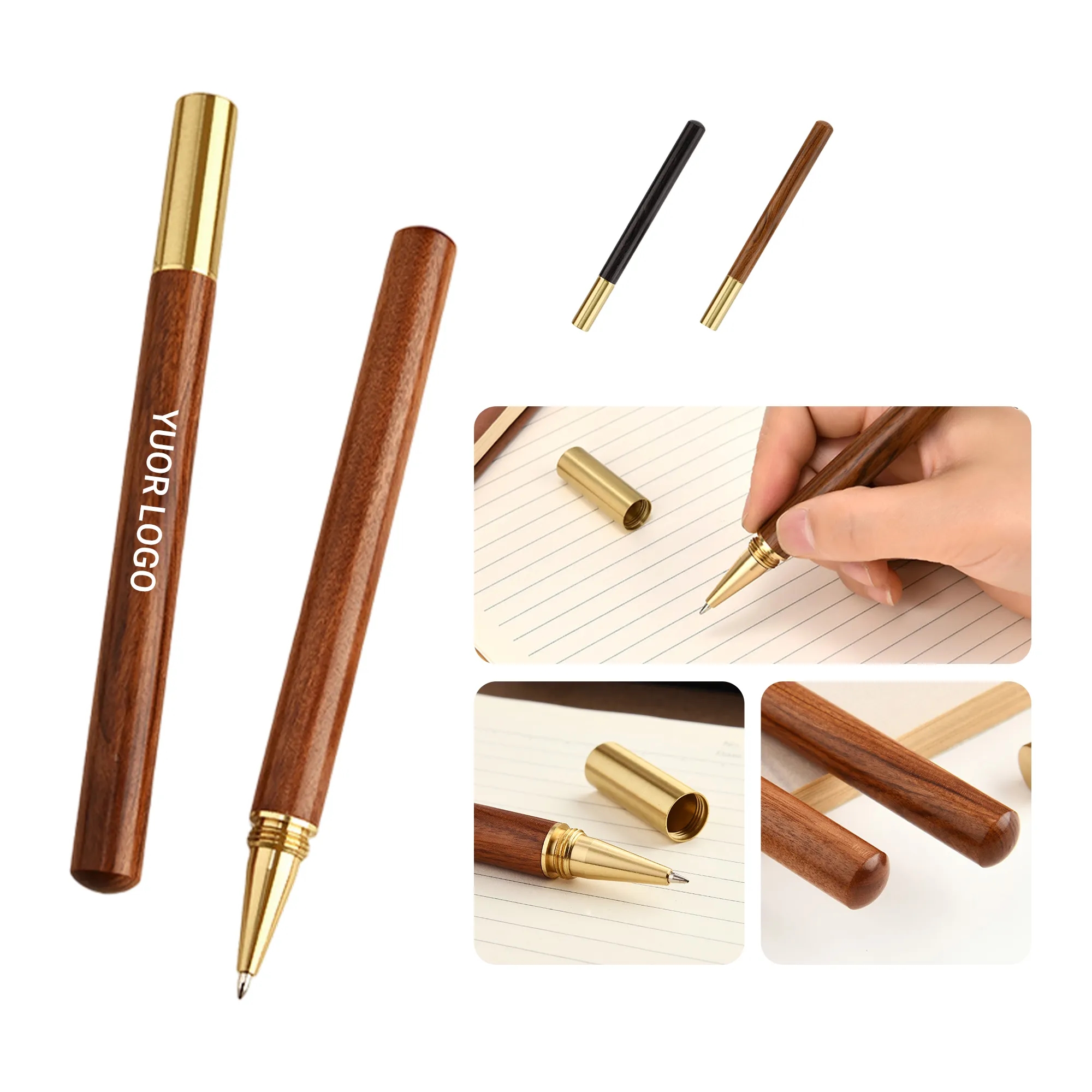 Brass and Rosewood Business Pen with Twist Cap 5