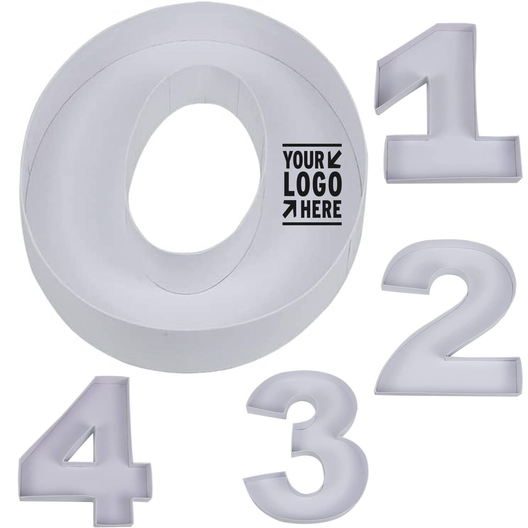10" Cardboard Number Shaped Candy Container Box 2