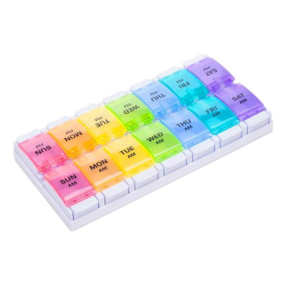 Push Button 7-Day Pill AM/PM compartments help you to easily plan 1