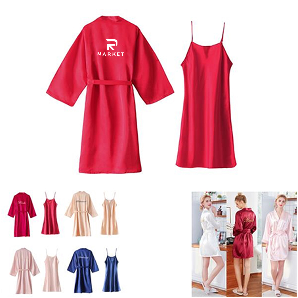 Bride Bridesmaid Short Satin Robes for Wedding Party 2