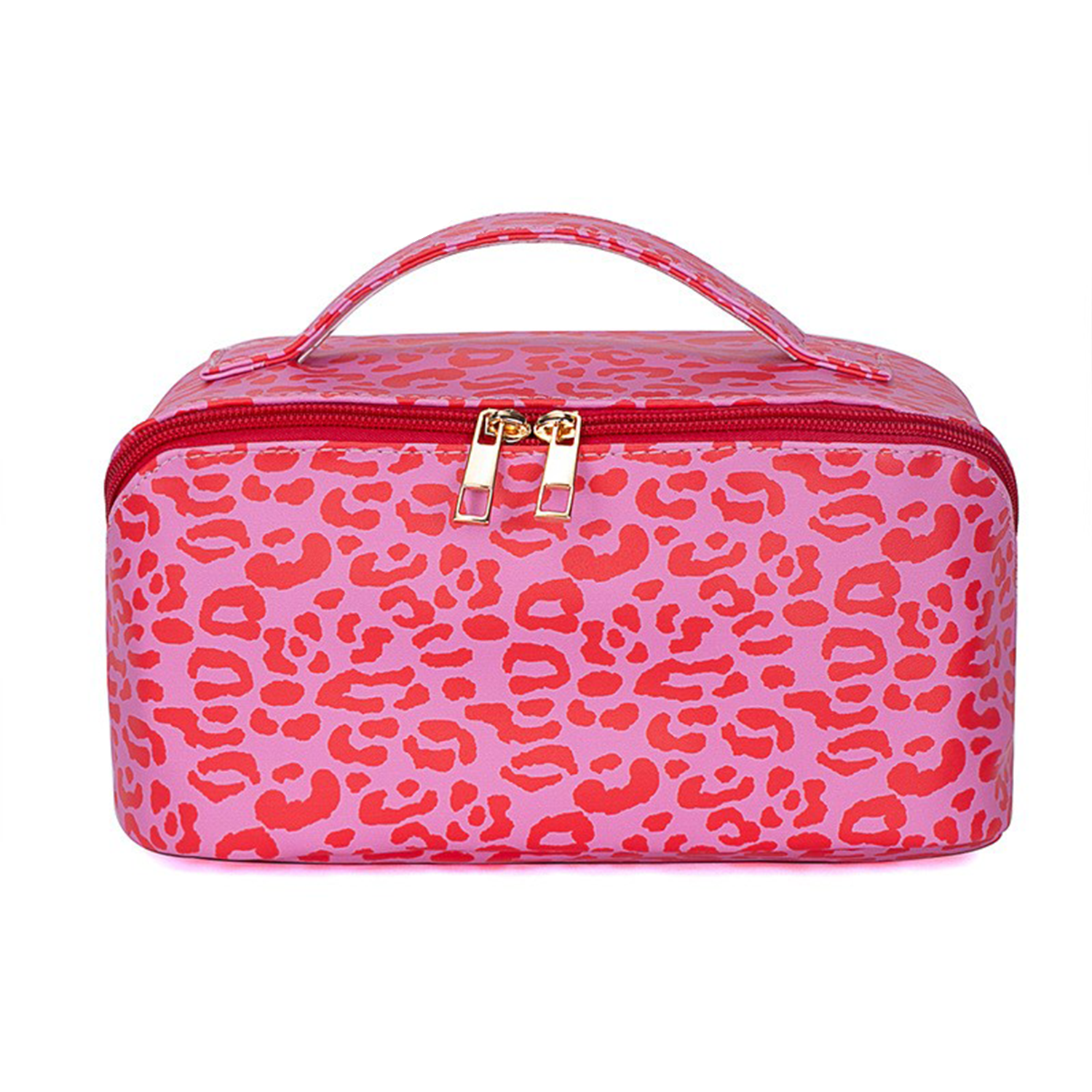 Pu Leather Retro Portable Leopard Storage Cosmetic Bag 9