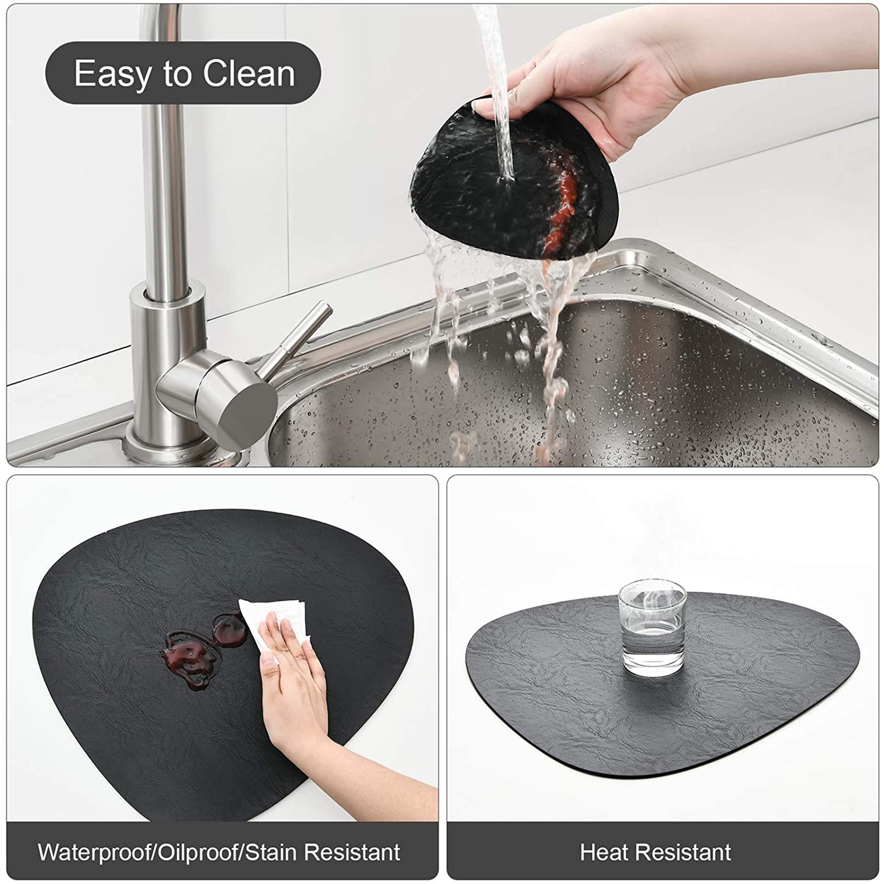 Non Slip Heat Resistant Leather Placemat And Coaster 3