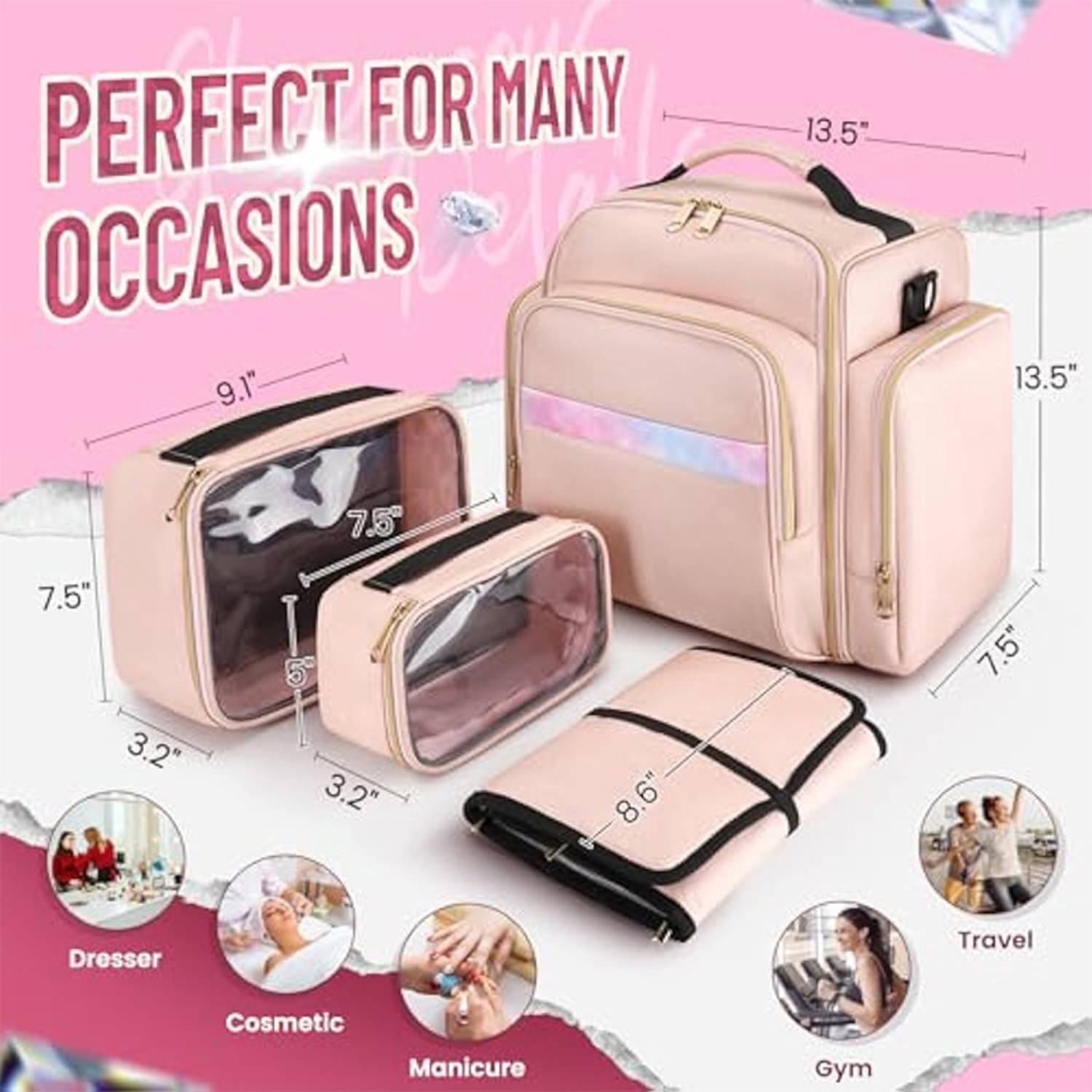 Large capacity travel makeup bag 2