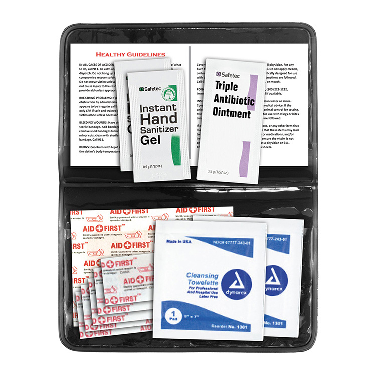 "Delilah" 12 Piece First Aid Kit In Colorful Vinyl Pouch 36