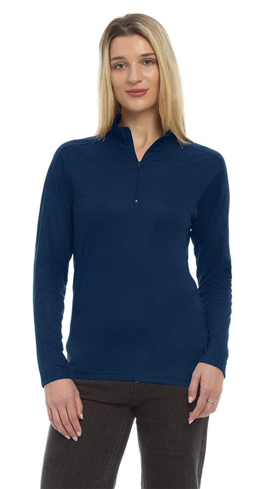 Ladies' Wicking L/S Solid Zip Pullover, custom hoodie or sweatshirt with logo imprint 25