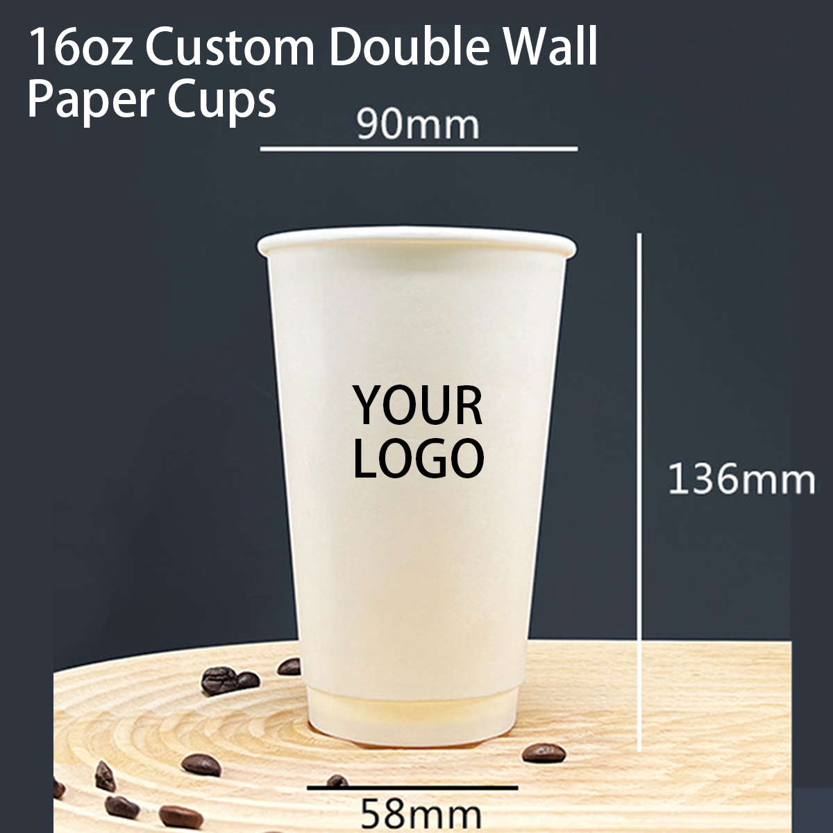 16oz Custom Double Wall Paper Cups 2