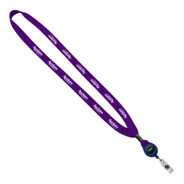 5/8" New Polyester "Shoelace" Lanyard with Retractable Badge Reel 8