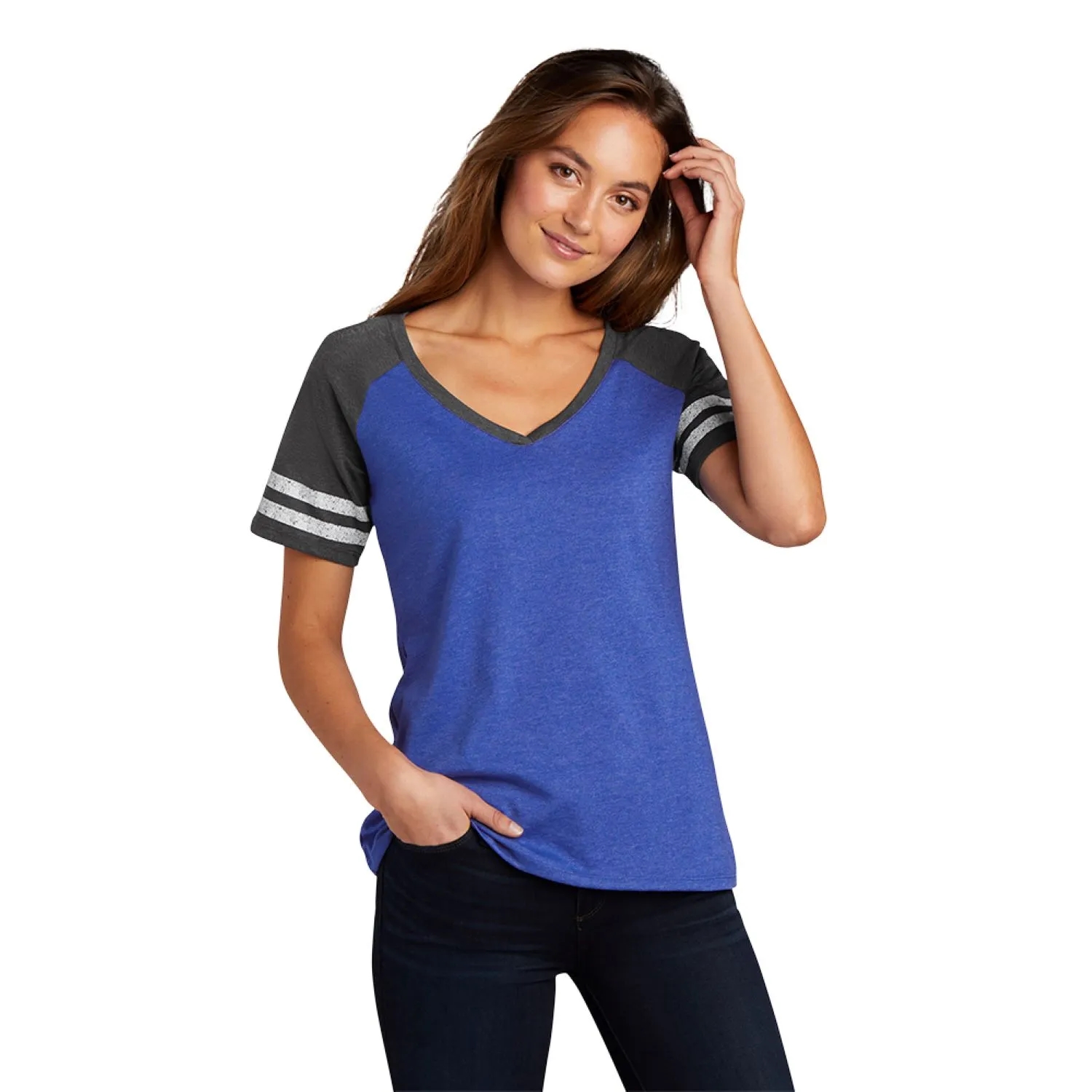 DISTRICT MADE(R) LADIES GAME V-NECK TEE 8