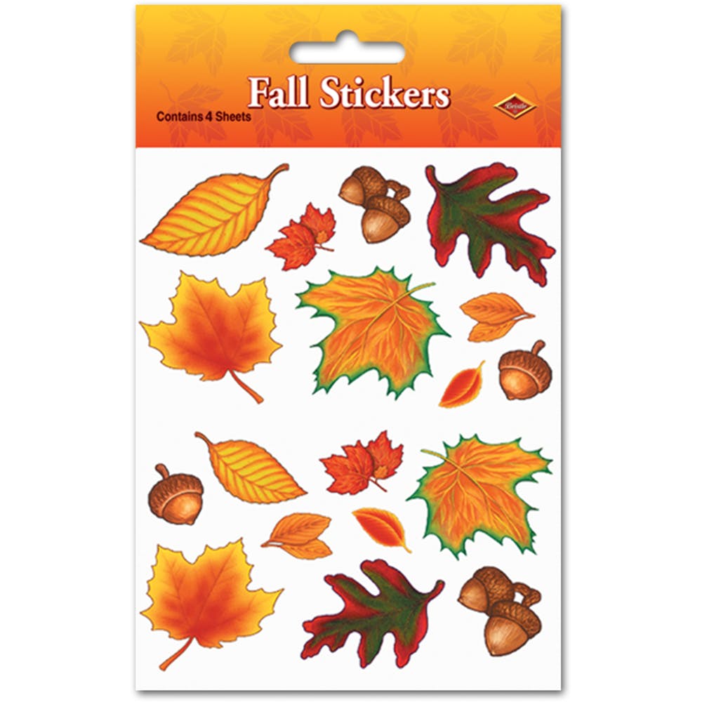 Fall Leaf Stickers - 4.75" x 7.5" 4 Pack 1