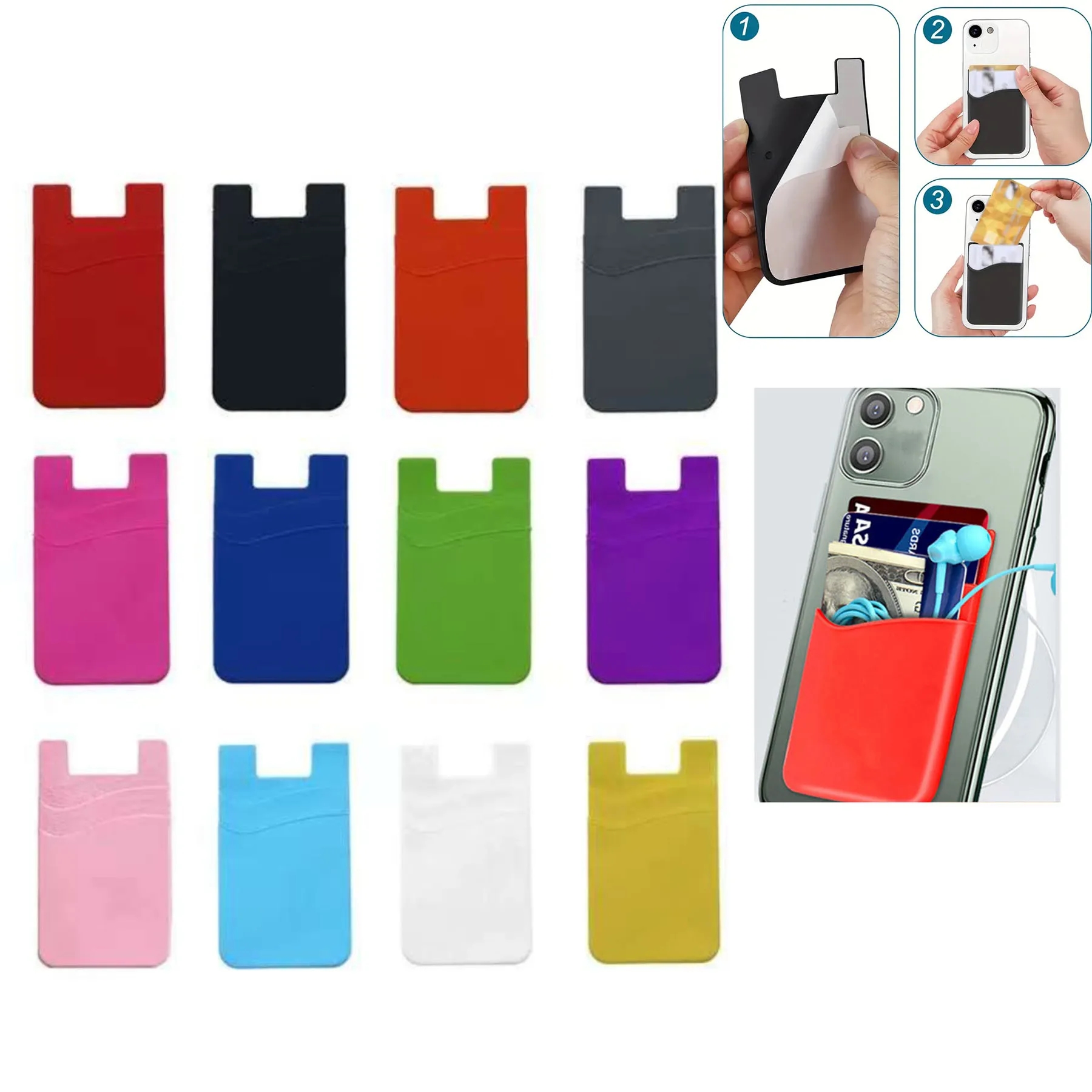 Slim Card Holder for Back of Phone 12