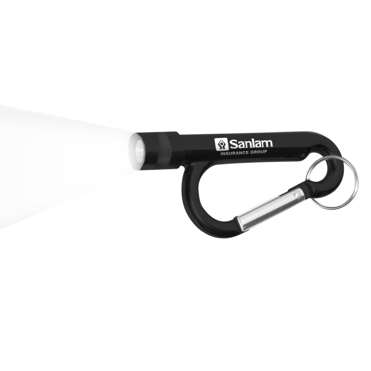 "Chiron Light" Metal Carabiner Flashlight with Split Ring Attachment 3