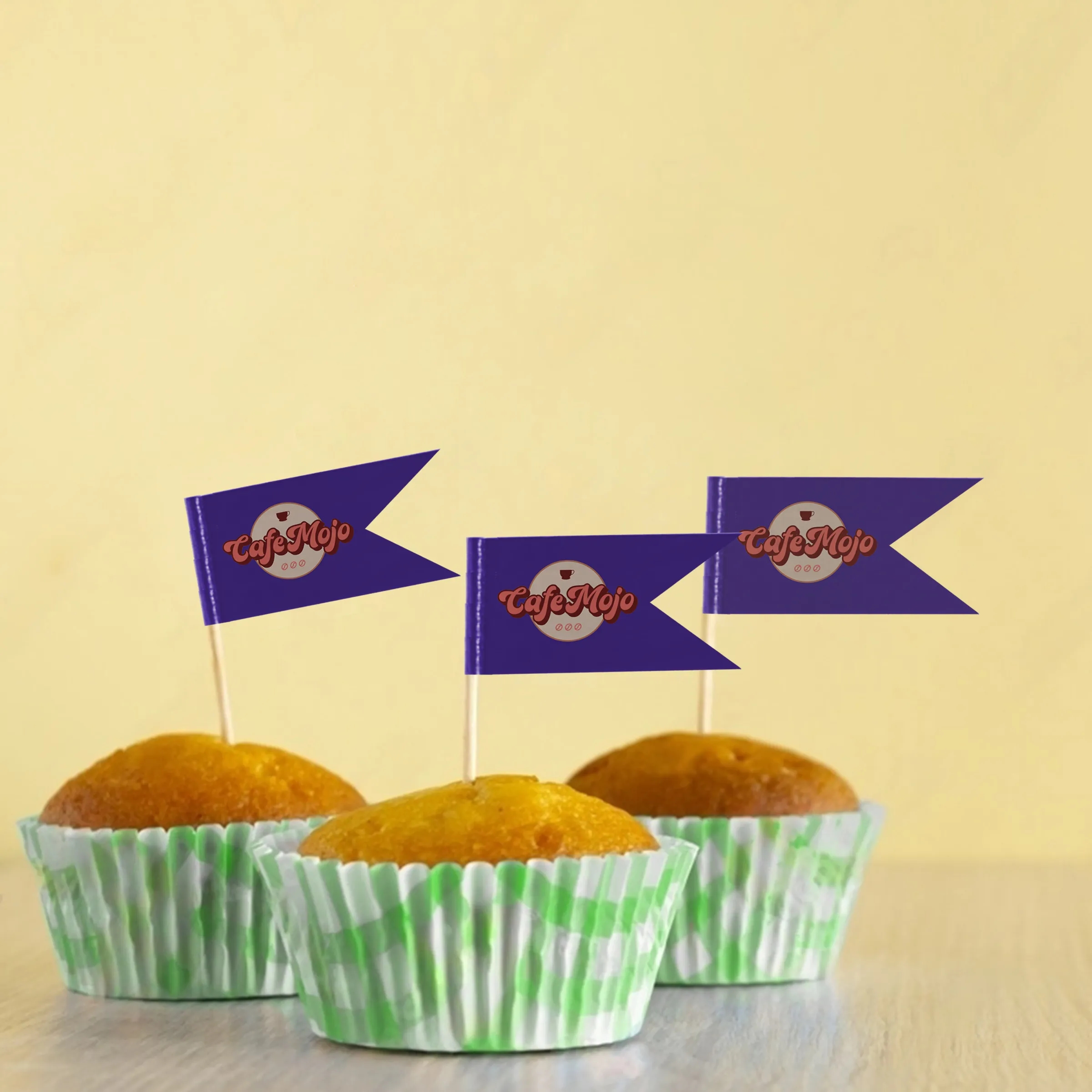 Custom Paper Toothpick Flags - Style D Flag Size 0.75" x 3" 5