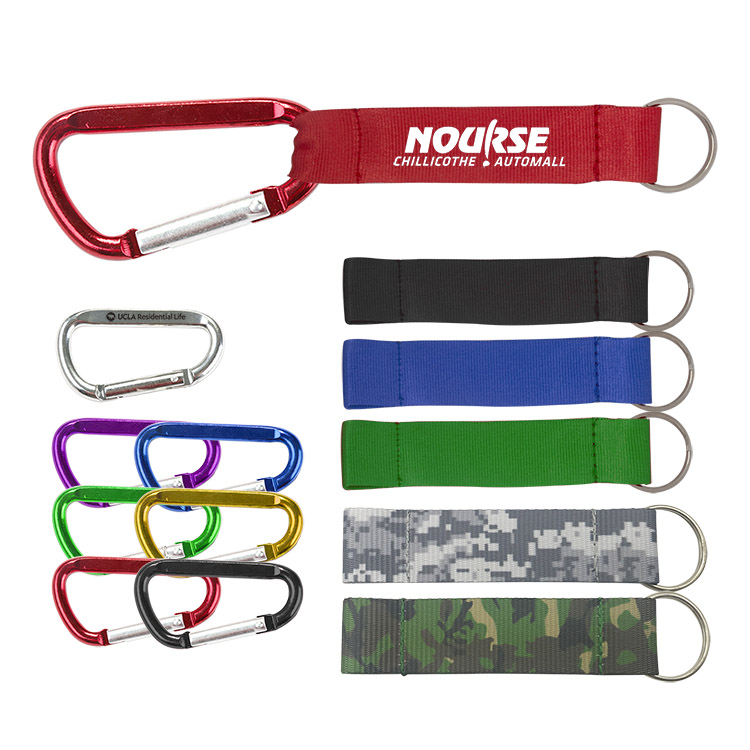 3-1/8" Carabiner W/Printed Strap (keychain, key chains) 5