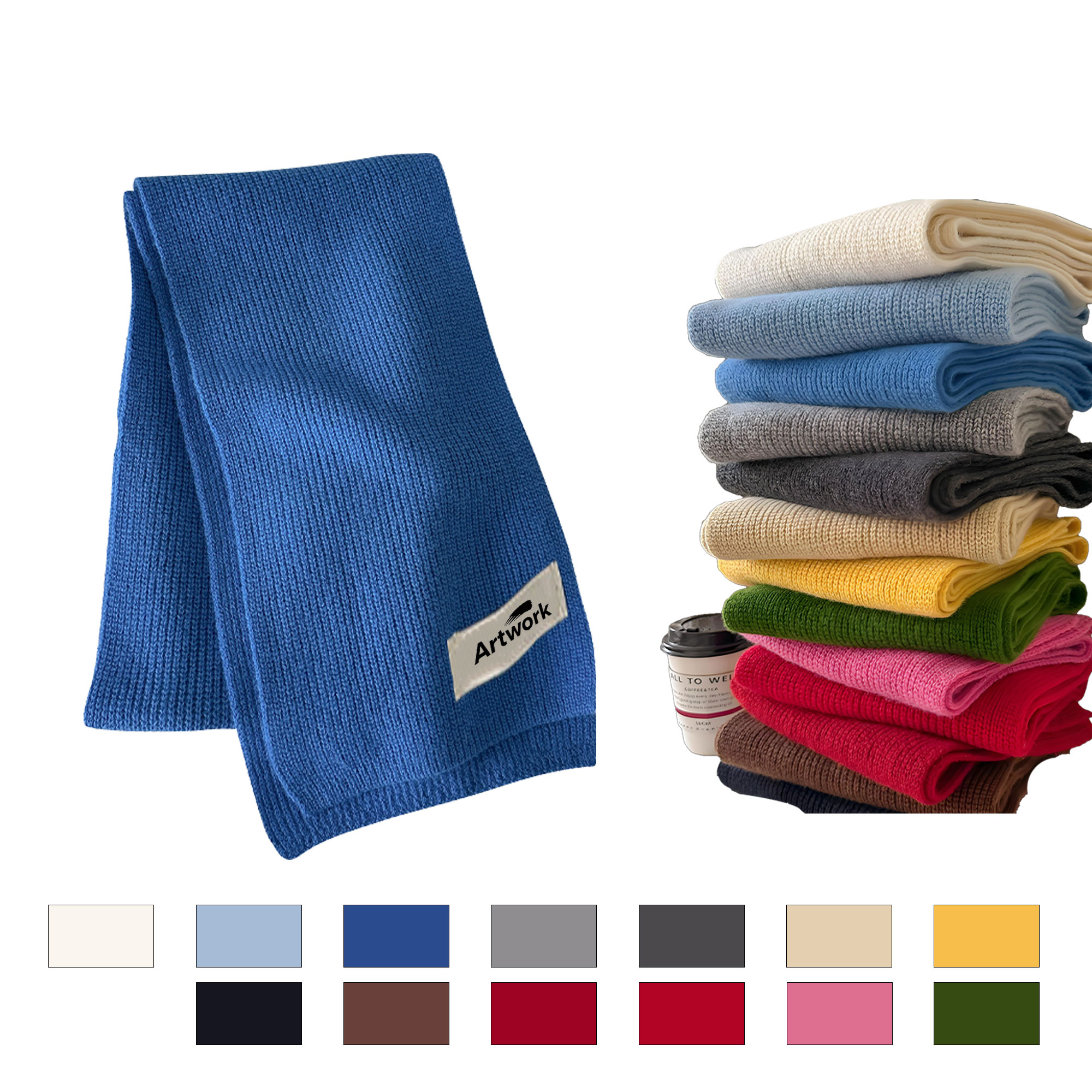 Solid Color Wool Knitted Scarf 6