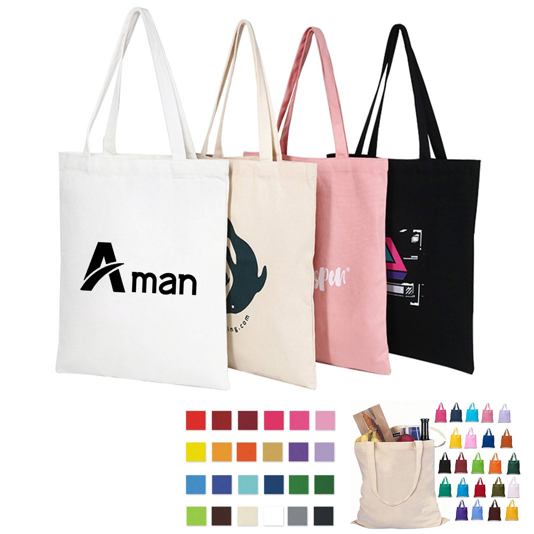 Economy Cotton Tote, custom tote bag with logo imprint 2