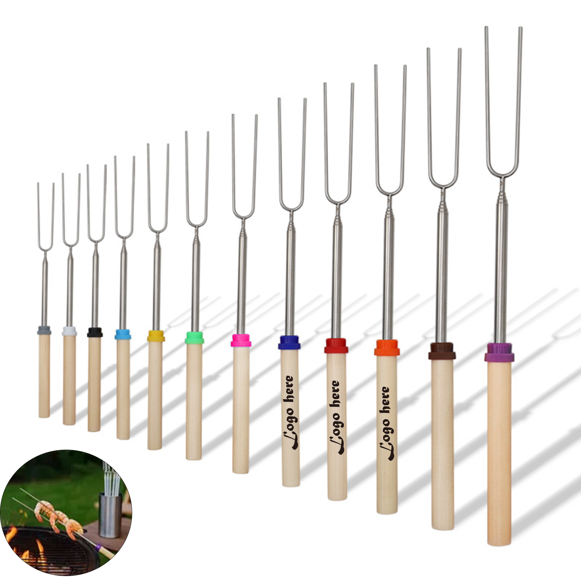 Extendable BBQ Grill Fork 2