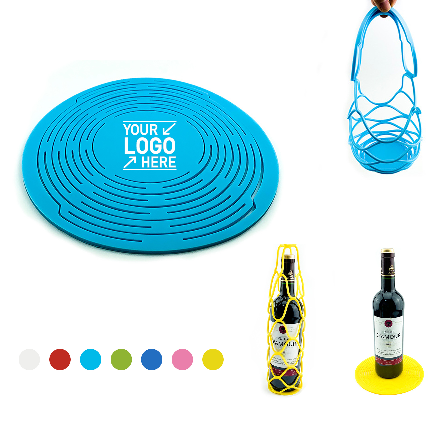 Silicone Wine Bottle Mesh Bag Basket 3